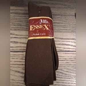 NEW VINTAGE Men's Essex Brown 3 Pairs Socks 1970's Brown Dress Socks USA